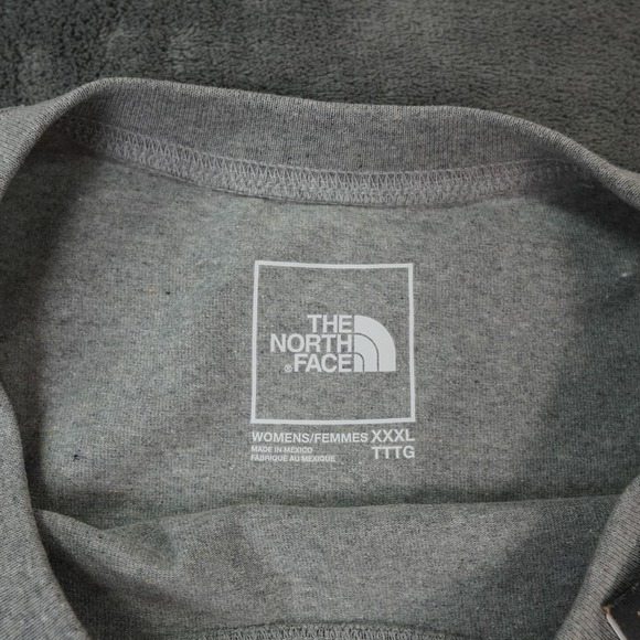 The‎ North Face Shirt Womens Regrind Pocket Tee T-Shirt Light Grey Heather XXXL - Picture 3 of 8